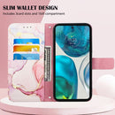 For Motorola Moto G52 PT003 Marble Pattern Flip Leather Phone Case(Rose Gold LS005)