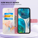 For Motorola Moto G52 PT003 Marble Pattern Flip Leather Phone Case(Galaxy Marble White LS004)
