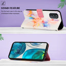 For Motorola Moto G52 PT003 Marble Pattern Flip Leather Phone Case(Galaxy Marble White LS004)