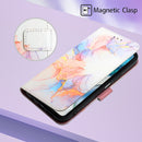 For Motorola Moto G52 PT003 Marble Pattern Flip Leather Phone Case(Galaxy Marble White LS004)