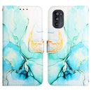 For Motorola Moto G52 PT003 Marble Pattern Flip Leather Phone Case(Green LS003)