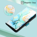 For Motorola Moto G52 PT003 Marble Pattern Flip Leather Phone Case(Green LS003)