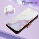 For OPPO Realme C31 4G PT003 Marble Pattern Flip Leather Phone Case(White Purple LS006)