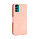 For Motorola Moto G22 Skin Feel Calf Texture Card Slots Leather Phone Case(Pink)