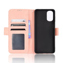 For Motorola Moto G22 Skin Feel Calf Texture Card Slots Leather Phone Case(Pink)