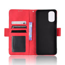 For Motorola Moto G22 Skin Feel Calf Texture Card Slots Leather Phone Case(Red)