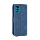 For Motorola Moto G22 Skin Feel Calf Texture Card Slots Leather Phone Case(Blue)