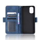 For Motorola Moto G22 Skin Feel Calf Texture Card Slots Leather Phone Case(Blue)