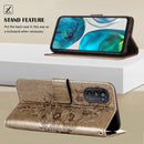 For Motorola Moto G52 Embossed Butterfly Leather Phone Case(Grey)