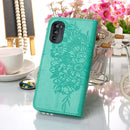 For Motorola Moto G52 Embossed Butterfly Leather Phone Case(Green)