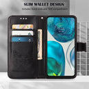 For Motorola Moto G52 Embossed Butterfly Leather Phone Case(Black)