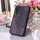 For Motorola Moto G52 Embossed Butterfly Leather Phone Case(Dark Purple)