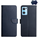 For OPPO Find X5 Lite Genuine Leather Fingerprint-proof Horizontal Flip Phone Case(Blue)