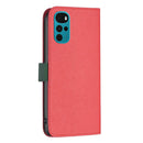 For Motorola Moto G22 BF13 Color Matching Cross Texture Leather Phone Case(Red)