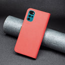 For Motorola Moto G22 BF13 Color Matching Cross Texture Leather Phone Case(Red)