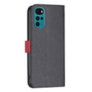 For Motorola Moto G22 BF13 Color Matching Cross Texture Leather Phone Case(Black)