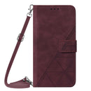 For Motorola Moto G52 Crossbody 3D Embossed Flip Leather Phone Case(Wine Red)