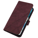 For Motorola Moto G52 Crossbody 3D Embossed Flip Leather Phone Case(Wine Red)