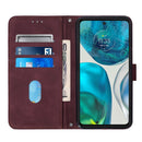 For Motorola Moto G52 Crossbody 3D Embossed Flip Leather Phone Case(Wine Red)