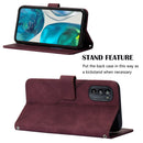 For Motorola Moto G52 Crossbody 3D Embossed Flip Leather Phone Case(Wine Red)