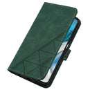 For Motorola Moto G52 Crossbody 3D Embossed Flip Leather Phone Case(Dark Green)