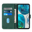 For Motorola Moto G52 Crossbody 3D Embossed Flip Leather Phone Case(Dark Green)