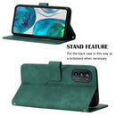 For Motorola Moto G52 Crossbody 3D Embossed Flip Leather Phone Case(Dark Green)