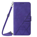 For Motorola Moto G52 Crossbody 3D Embossed Flip Leather Phone Case(Purple)