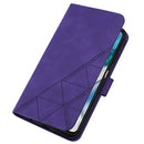 For Motorola Moto G52 Crossbody 3D Embossed Flip Leather Phone Case(Purple)