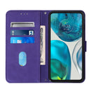 For Motorola Moto G52 Crossbody 3D Embossed Flip Leather Phone Case(Purple)
