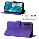 For Motorola Moto G52 Crossbody 3D Embossed Flip Leather Phone Case(Purple)