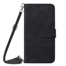 For Motorola Moto G52 Crossbody 3D Embossed Flip Leather Phone Case(Black)