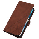 For Motorola Moto G52 Crossbody 3D Embossed Flip Leather Phone Case(Brown)