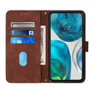 For Motorola Moto G52 Crossbody 3D Embossed Flip Leather Phone Case(Brown)