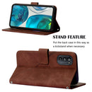 For Motorola Moto G52 Crossbody 3D Embossed Flip Leather Phone Case(Brown)