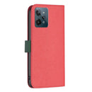 For OPPO Realme C31 BF13 Color Matching Cross Texture Leather Phone Case(Red)