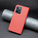 For OPPO Realme C31 BF13 Color Matching Cross Texture Leather Phone Case(Red)