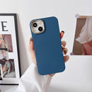 Liquid Silicone Electroplating + Flannel Phone Case For iPhone 11 Pro(Dark Blue)