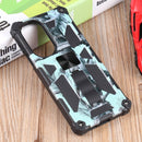 For Motorola Edge 30 Pro Camouflage Armor Shockproof TPU + PC Magnetic Protective Phone Case with Holder(Mint Green)