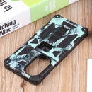 For Motorola Edge 30 Pro Camouflage Armor Shockproof TPU + PC Magnetic Protective Phone Case with Holder(Mint Green)
