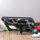 For Motorola Edge 30 Pro Camouflage Armor Shockproof TPU + PC Magnetic Protective Phone Case with Holder(Mint Green)