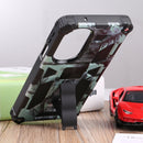 For Motorola Edge 30 Pro Camouflage Armor Shockproof TPU + PC Magnetic Protective Phone Case with Holder(Mint Green)