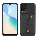 For vivo Y33s Double Buckle PU + TPU Shockproof Magnetic Phone Case(Black)