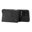 For vivo Y33s Double Buckle PU + TPU Shockproof Magnetic Phone Case(Black)