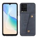 For vivo Y33s Double Buckle PU + TPU Shockproof Magnetic Phone Case(Blue)