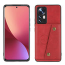 For Xiaomi 12 Double Buckle PU + TPU Shockproof Magnetic Phone Case(Red)