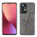 For Xiaomi 12 Pro Double Buckle PU + TPU Shockproof Magnetic Phone Case(Grey)