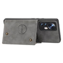 For Xiaomi 12 Pro Double Buckle PU + TPU Shockproof Magnetic Phone Case(Grey)