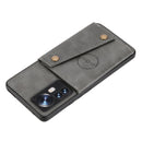 For Xiaomi 12 Pro Double Buckle PU + TPU Shockproof Magnetic Phone Case(Grey)