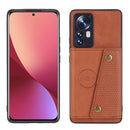 For Xiaomi 12 Pro Double Buckle PU + TPU Shockproof Magnetic Phone Case(Brown)